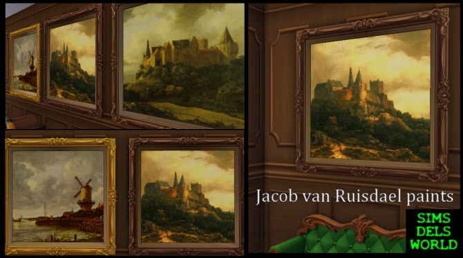 Sims 4 Jacob van Ruisdael paints at SimsDelsWorld