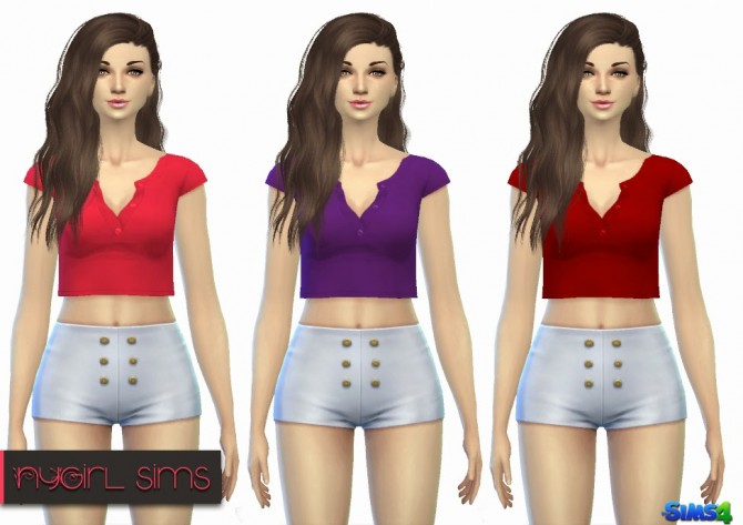 Sims 4 Collared Crop Top at NyGirl Sims