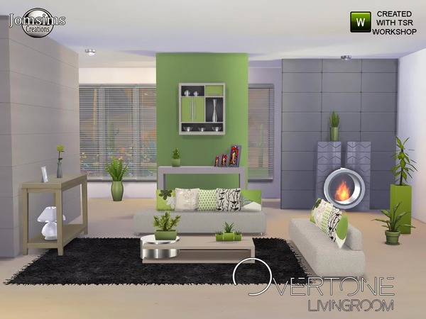 Sims 4 Overtone living room by  jomsims at TSR