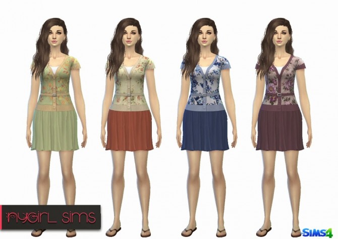 Sims 4 Dress with Belted Sweater at NyGirl Sims