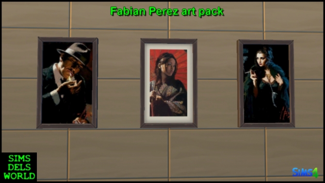 Sims 4 Fabian Perez art pack (paints) at SimsDelsWorld