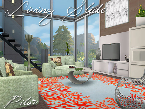 Sims 4 Living Slide by Pilar at TSR