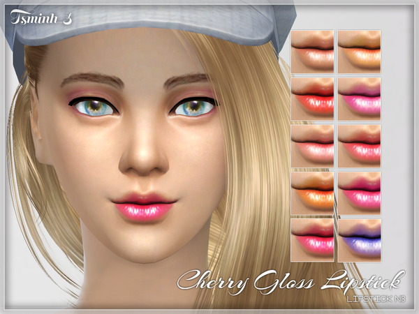 Sims 4 Cherry Gloss Lipstick by tsminh 3 at TSR