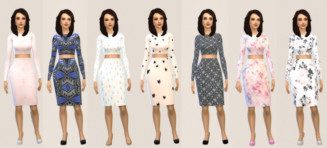 Sims 4 Crop tops  & pencil skirts at Belle’s Simblr