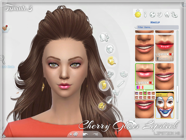 Sims 4 Cherry Gloss Lipstick by tsminh 3 at TSR