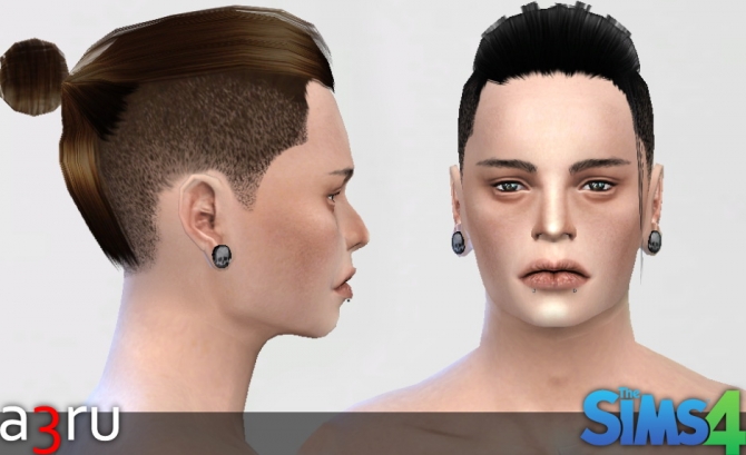 Sims 4 Raymond (The Man Bun) Hair Version 2 at A3RU