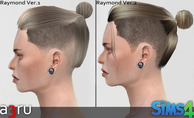 Sims 4 Raymond (The Man Bun) Hair Version 2 at A3RU