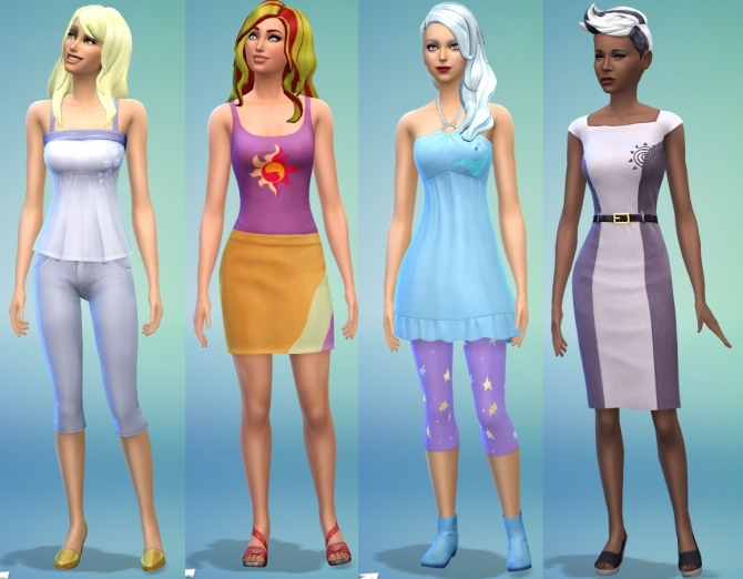 Sims 4 Outfit recolors by ladyyunachi at Mod The Sims