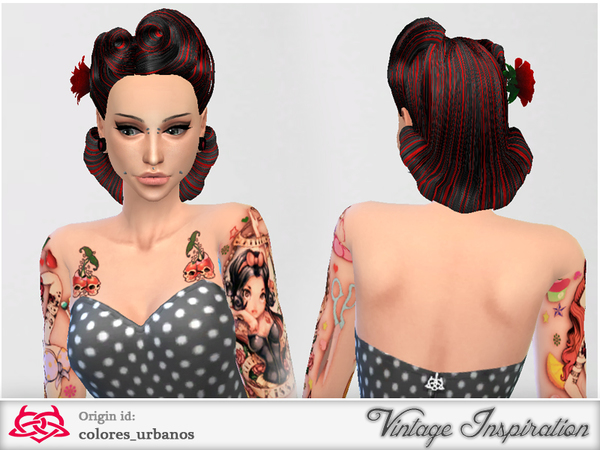 Sims 4 Victory Rolls 02 hair by Colores Urbanos at TSR