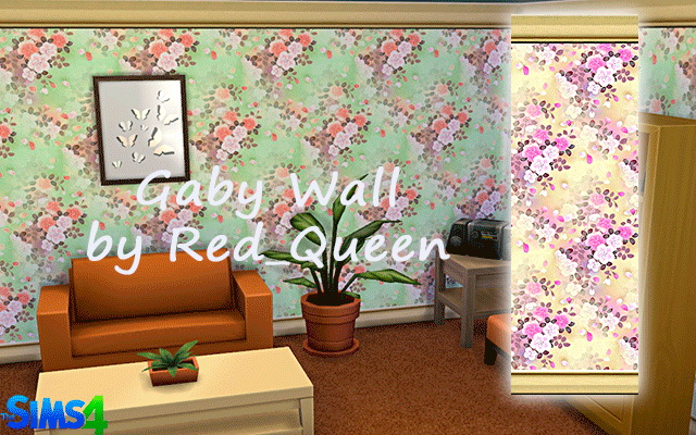 Sims 4 Gaby Wall by Red Queen at ihelensims