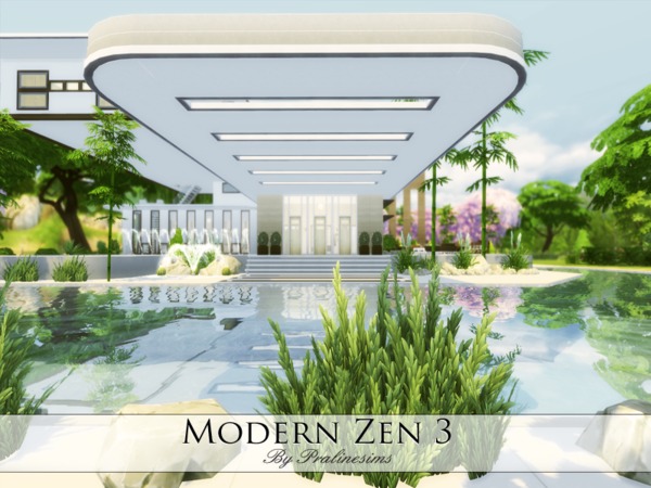 Sims 4 Modern Zen 3 house by Pralinesims at TSR