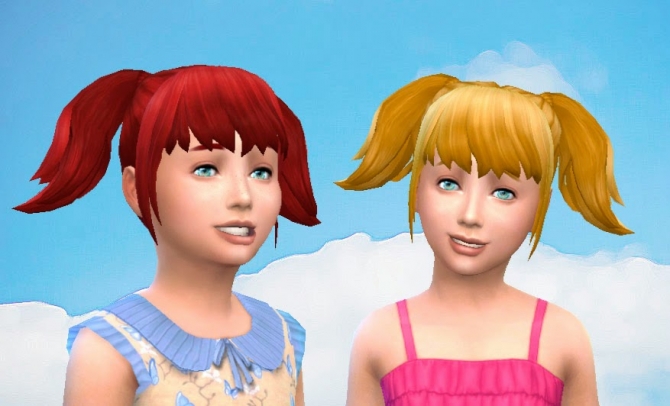 Sims 4 High Pigtails for Girls at My Stuff