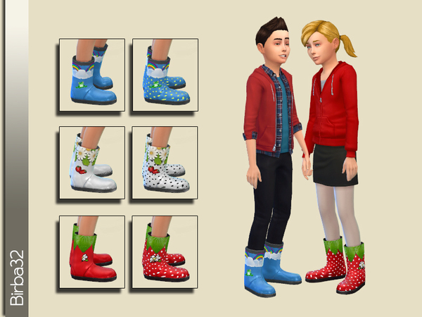 Sims 4 Rain boots for kids by Birba32 at TSR