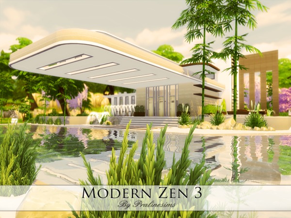 Sims 4 Modern Zen 3 house by Pralinesims at TSR