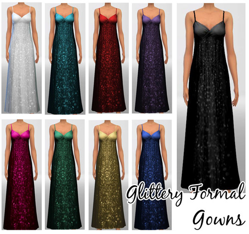 Sims 4 Glittery Formal Gowns at Kaetaters