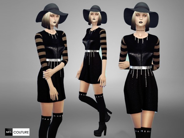 Sims 4 MFS New Orleans Dress by MissFortune at TSR