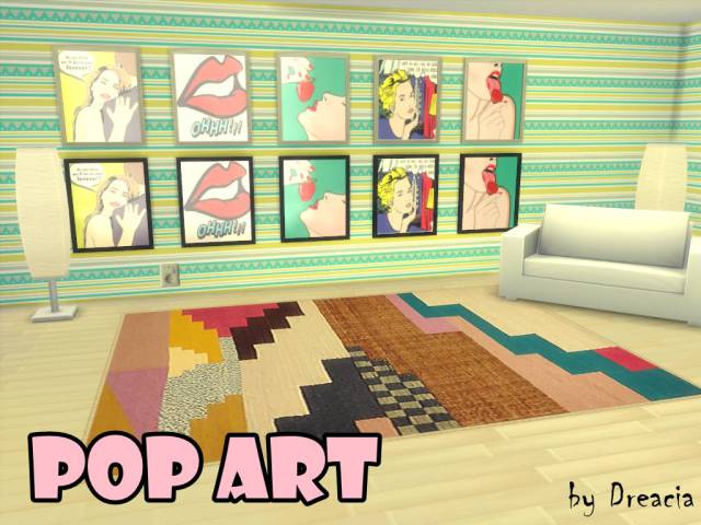 Sims 4 Pop Art Paintings by Dreacia at My Fabulous Sims