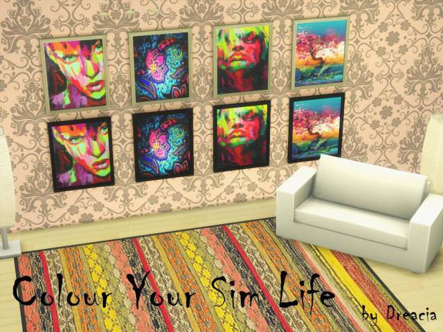 Sims 4 Colour Your Sim Life Paintings by Dreacia at My Fabulous Sims