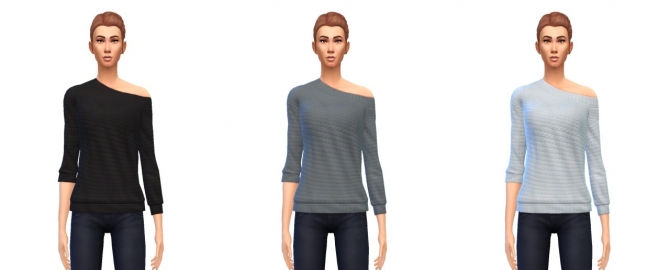Sims 4 Off shoulder sweater at Busted Pixels