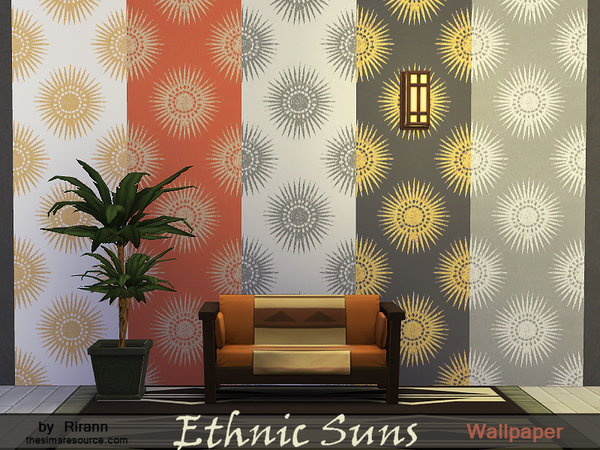 Sims 4 Ethnic Suns Wallpaper by Rirann at TSR