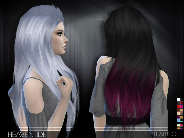 Sims 4 Heaventide female hair by Stealthic at TSR