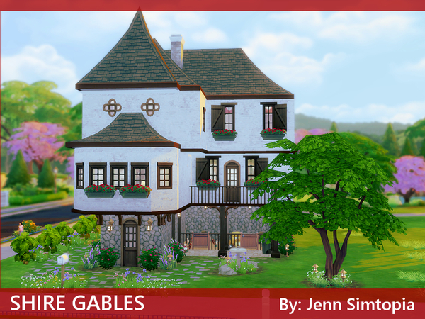 Sims 4 Shire Gables house by Jenn Simtopia at TSR