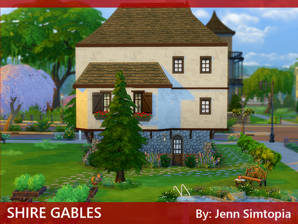 Sims 4 Shire Gables house by Jenn Simtopia at TSR