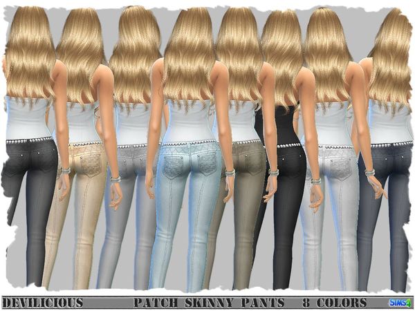 Sims 4 Patch Skinny Pants by Devilicious at TSR