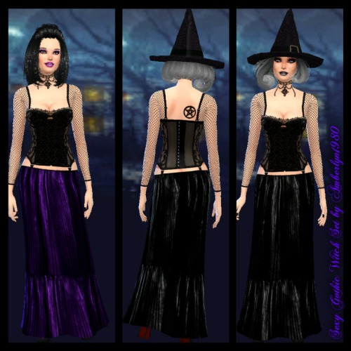 Sims 4 Gothic Witch Set at Amberlyn Designs