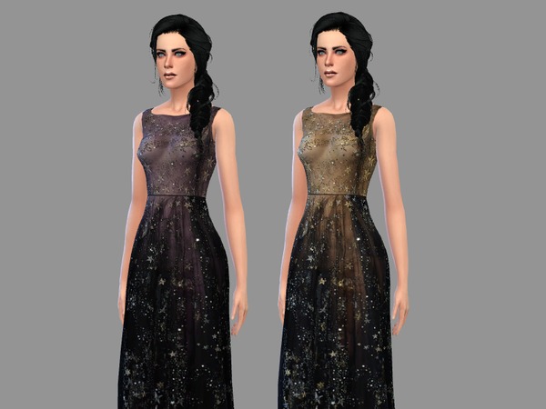 Sims 4 Galaxies gown by April at TSR