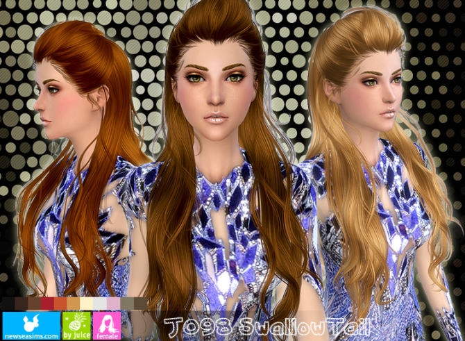 Sims 4 J097 Swallow Tail hair (Pay) at Newsea Sims 4