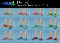Neon shoes for kids at Sutta Sims4