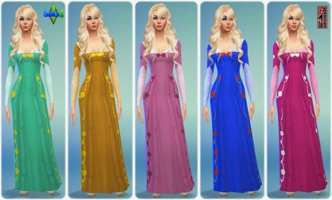 Sims 4 Cinderella Fairytale Dress at Annett’s Sims 4 Welt
