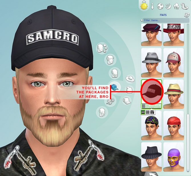 Sims 4 Sons of Anarchy Hat Set by Mr. Mayhem at Mod The Sims