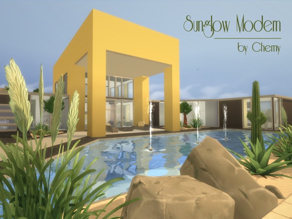 Sims 4 Sunglow Modern house by chemy at TSR