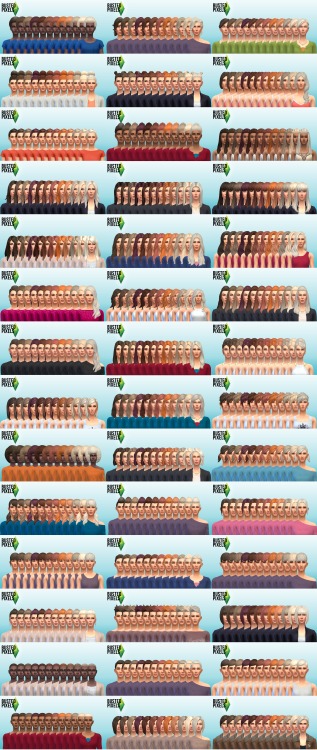 Sims 4 Female hairs 5 new colors UPDATED MERGED Package at Busted Pixels