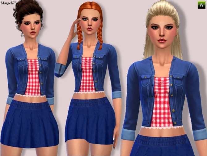 Sims 4 Denim Diva Outfit by Margie at Sims Addictions