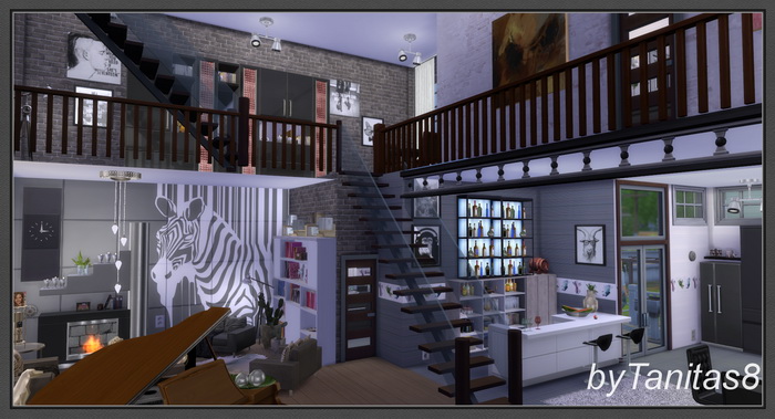 Zebra loft at Tanitas8 Sims » Sims 4 Updates