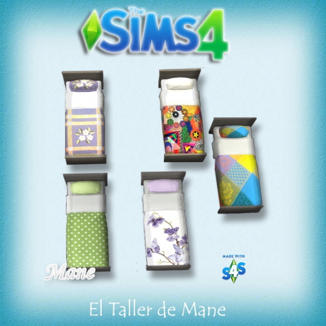 Sims 4 Single beds recolors at El Taller de Mane