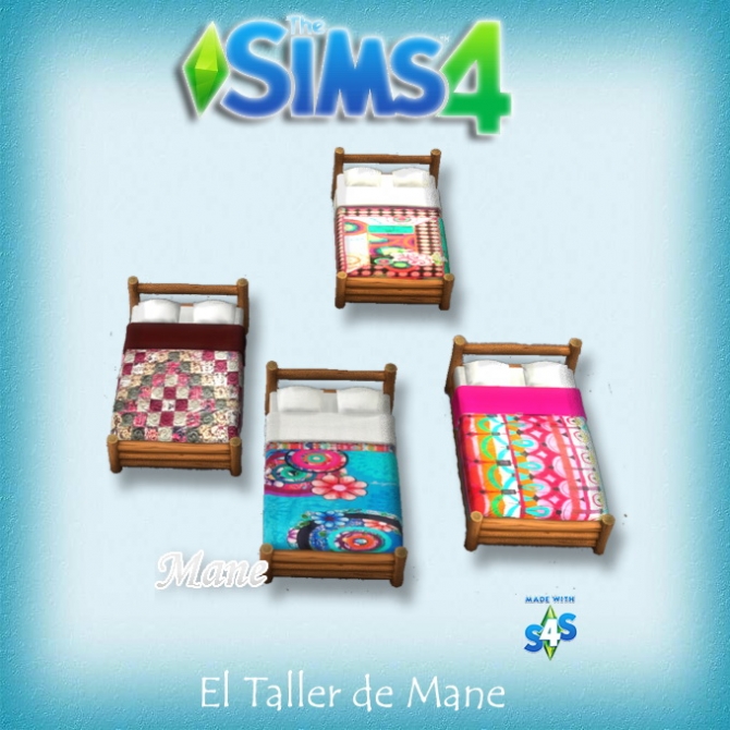 Sims 4 Double bed recolors at El Taller de Mane
