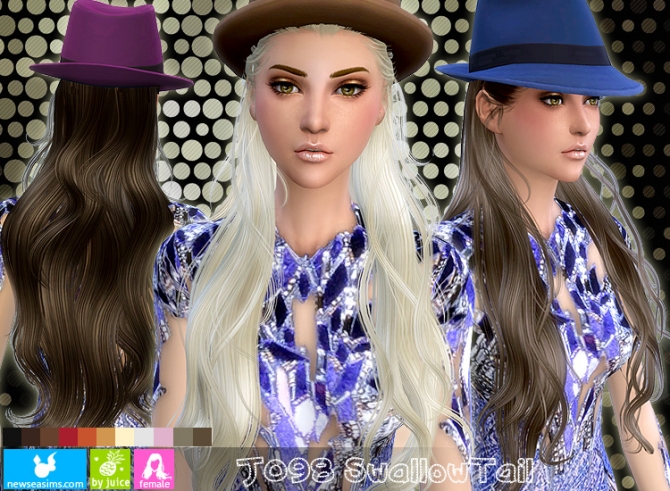 Sims 4 J097 Swallow Tail hair (Pay) at Newsea Sims 4