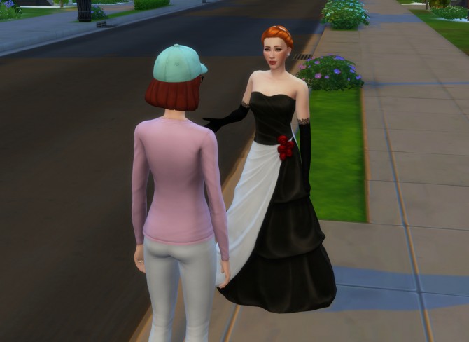 Sims 4 Black&White wedding dress by Thérèzsc at Mod The Sims