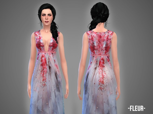Sims 4 Fleur gown by April at TSR