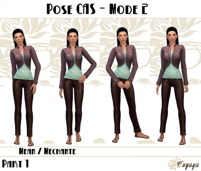 Sims 4 Set Mode 2 poses for CAS at Fuyaya