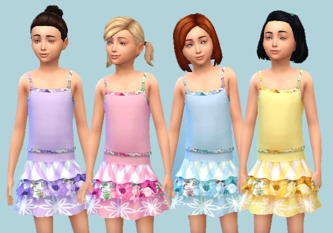 Sims 4 Ruffle Skirt and Tank Recolors by NightlyEMP at Mod The Sims