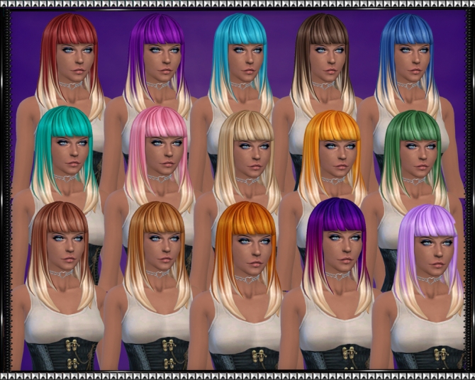 Sims 4 Color Vibe Hair w/ Blonde Tips by SrslySims at Mod The Sims