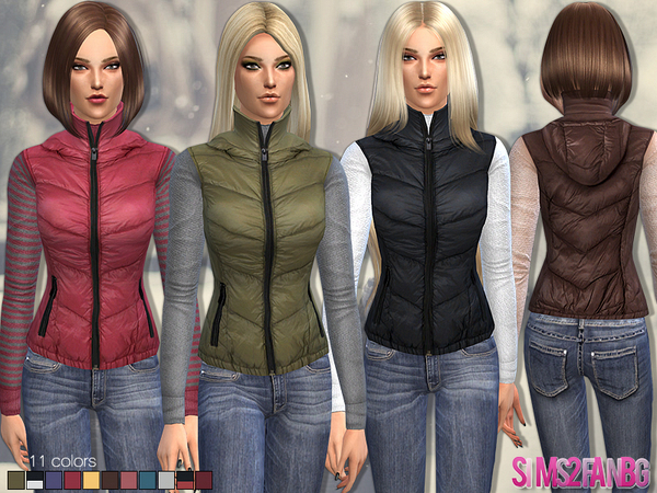 Sims 4 Female Padded Waistcoat by sims2fanbg at TSR