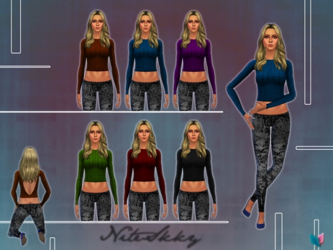 Sims 4 Sundress and Backless Knit Sweater at NiteSkky Sims