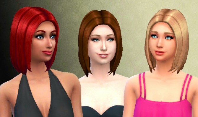 Sims 4 Mid Straight Hair by Kiara at My Stuff