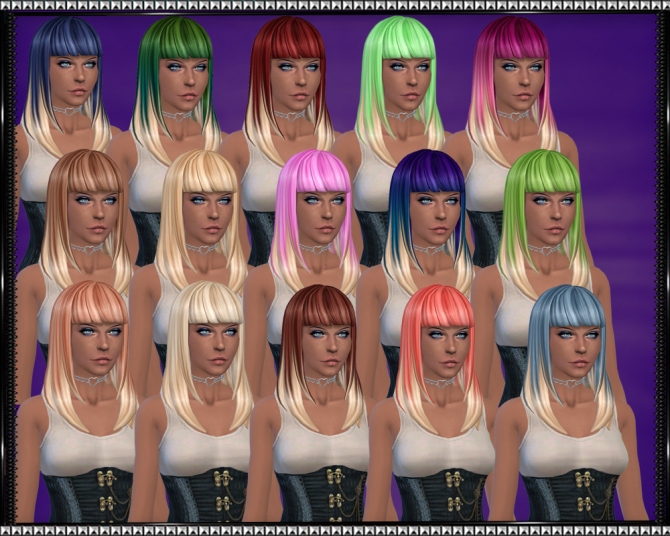 Sims 4 Color Vibe Hair w/ Blonde Tips by SrslySims at Mod The Sims